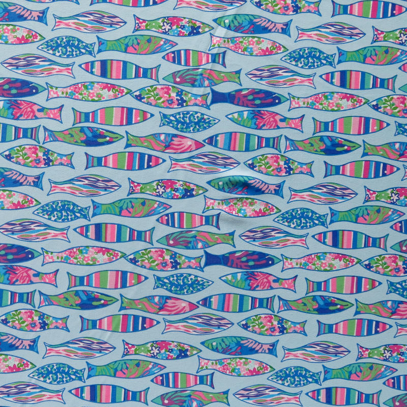 Swim Knit Fancy Fish Nylon Spandex 4-Way Stretch