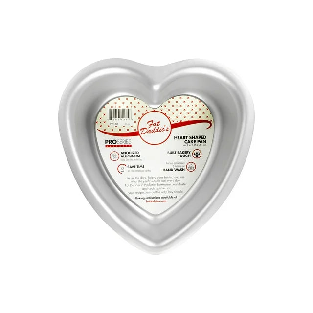 Fat Daddio's ProSeries 6" x 2" Heart-Shaped Anodized Aluminum Cake Pan Valentines Day