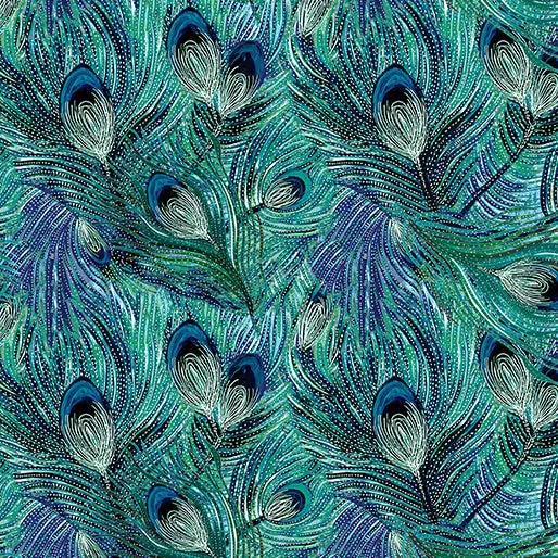 Cotton Feather Teal Affinity Fabric 44/45