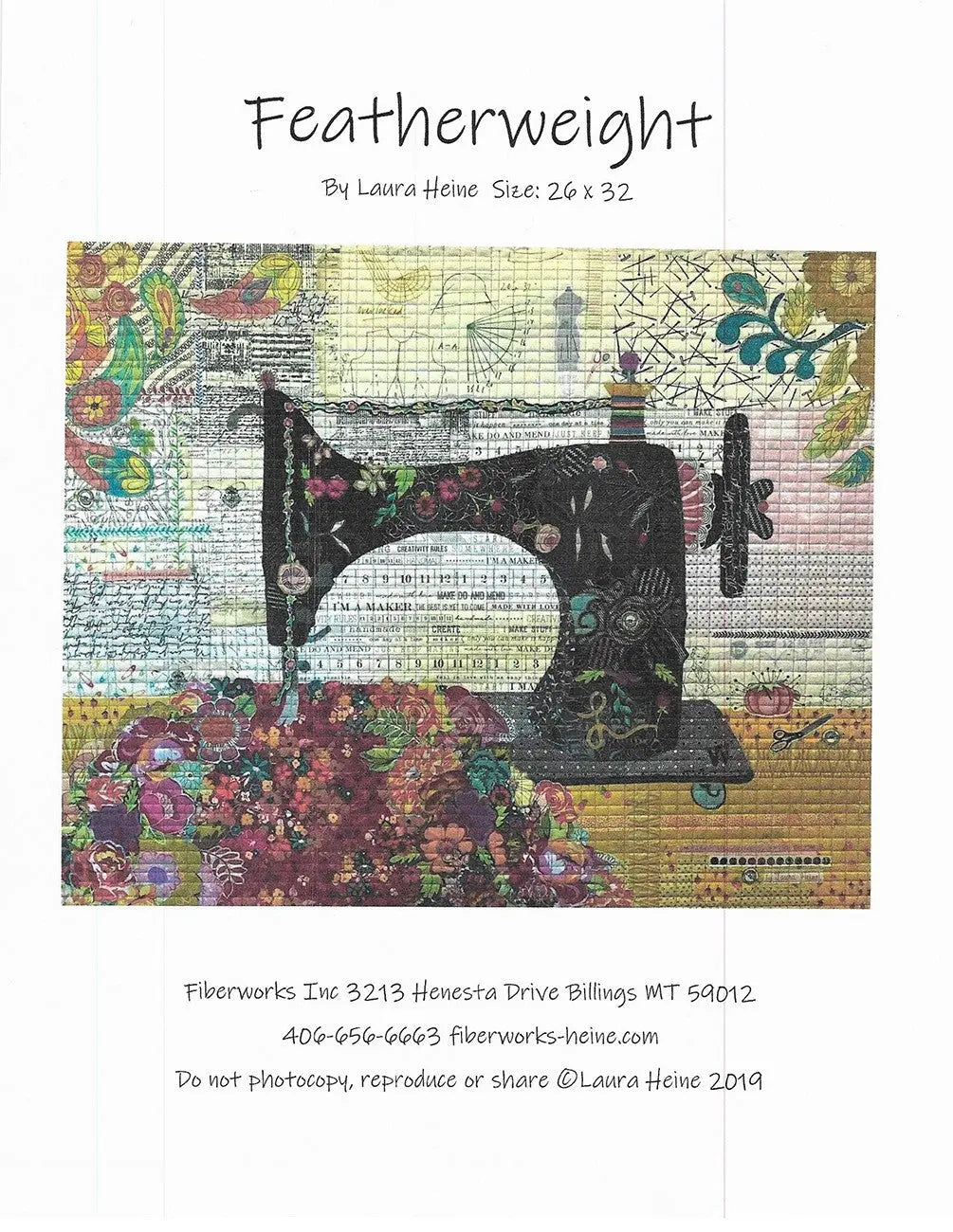 Sewing Machine Collage Pattern 26x32