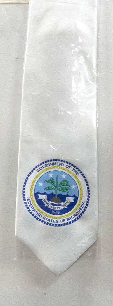 Federated States Of Micronesia Polyester Fabric - National Seal, 56" Length, 3.5" Width (1 Tie)