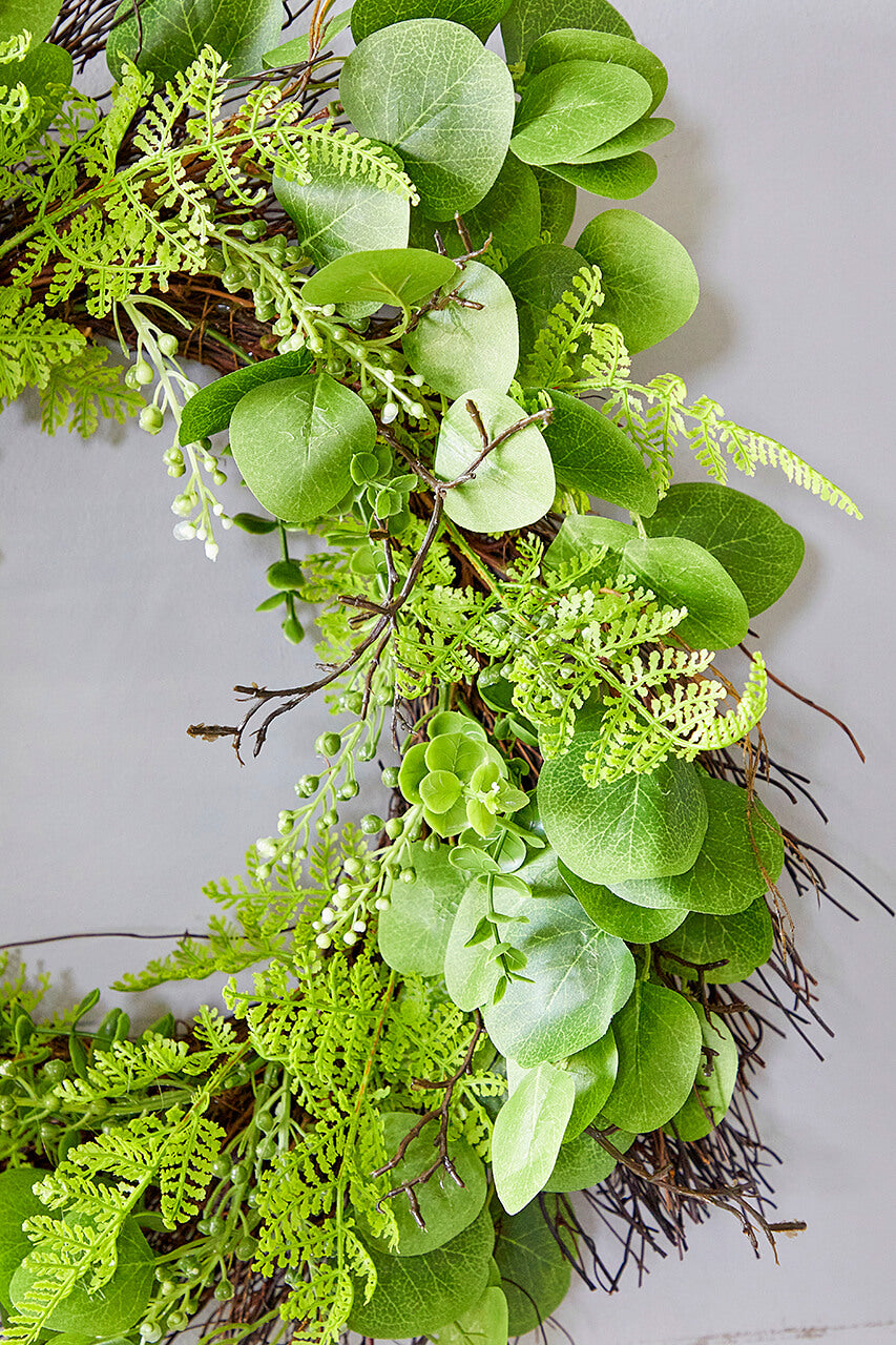 22" Eucalyptus Fern Wreath