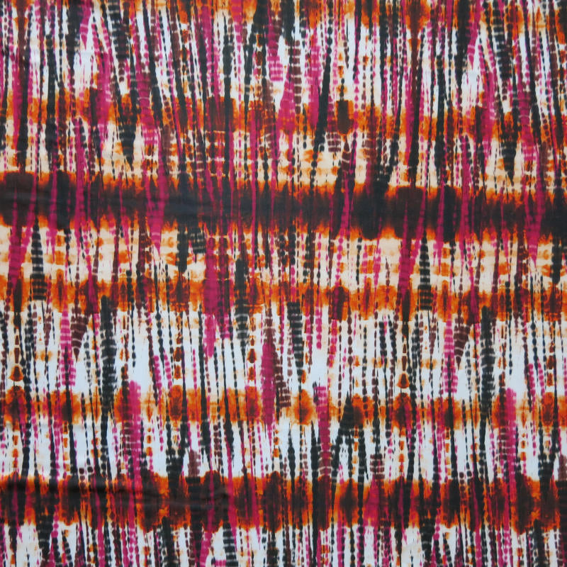 Swim Knit Poly Spandex Fiery Tie Dye