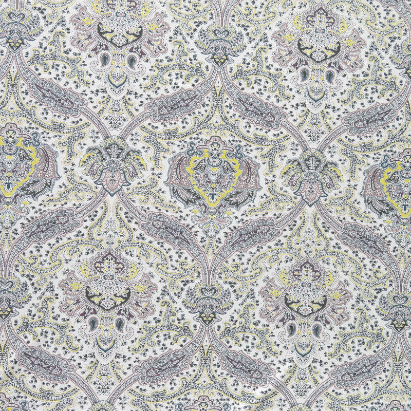Swim Knit Nylon Spandex Filigree Paisley on Cream