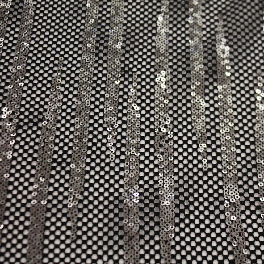 Sequin Stretch Mesh Black