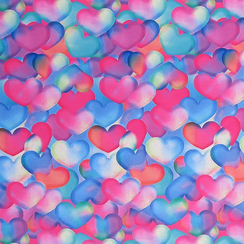 Swim Knit Poly Spandex Flirtatious Hearts 4-Way Stretch UPF 40+