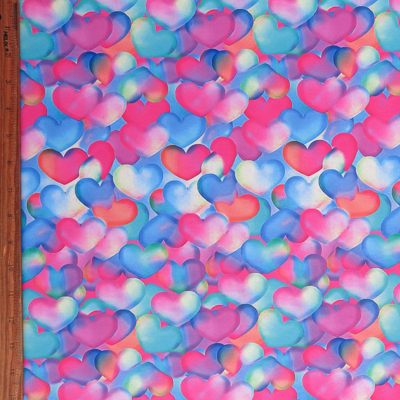 Swim Knit Poly Spandex Flirtatious Hearts 4-Way Stretch UPF 40+