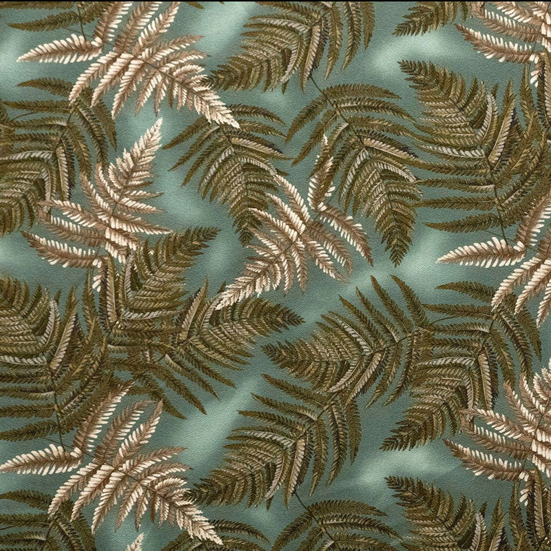 Floating Leaves 100 Percent Cotton Fabric - Sage/Beige Floating Leaves, 36" X 56" (1 Yard)