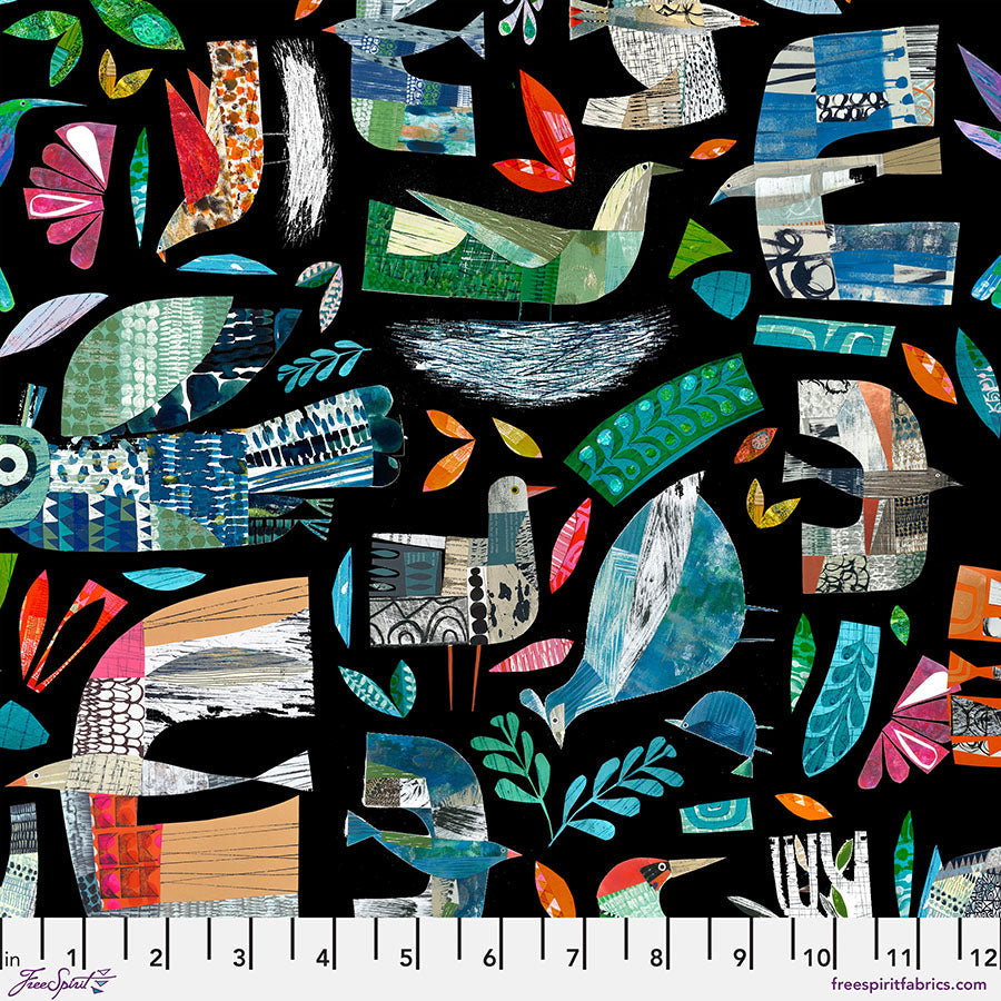 Cotton Print Flock Together Midnight 44/45" Fabric