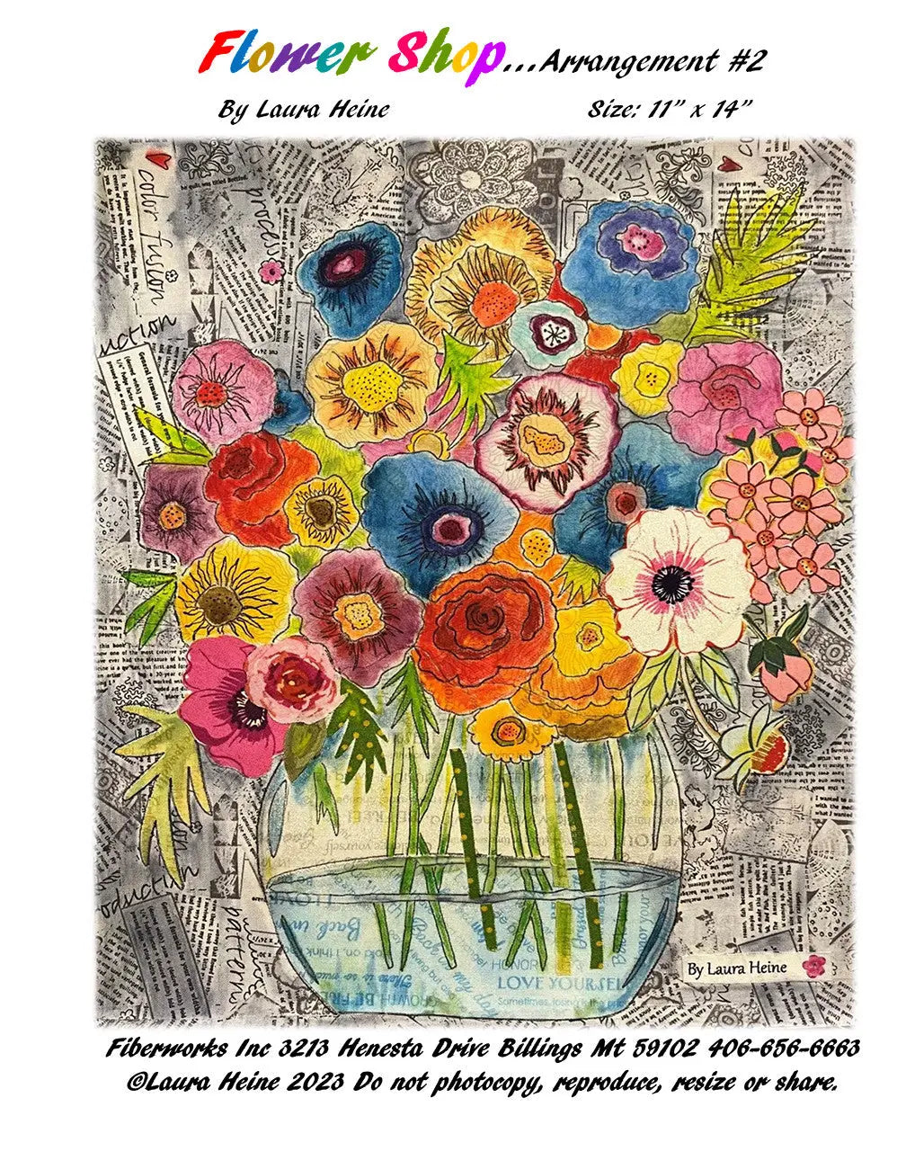 Printed Paper Pattern Flower Shop Arrangement #2 Collage