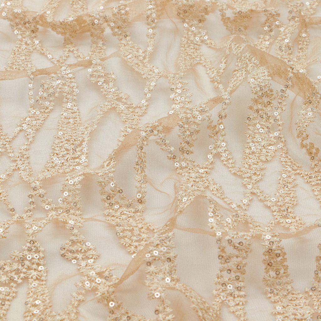 Embroidered Mesh Sequin Fabric