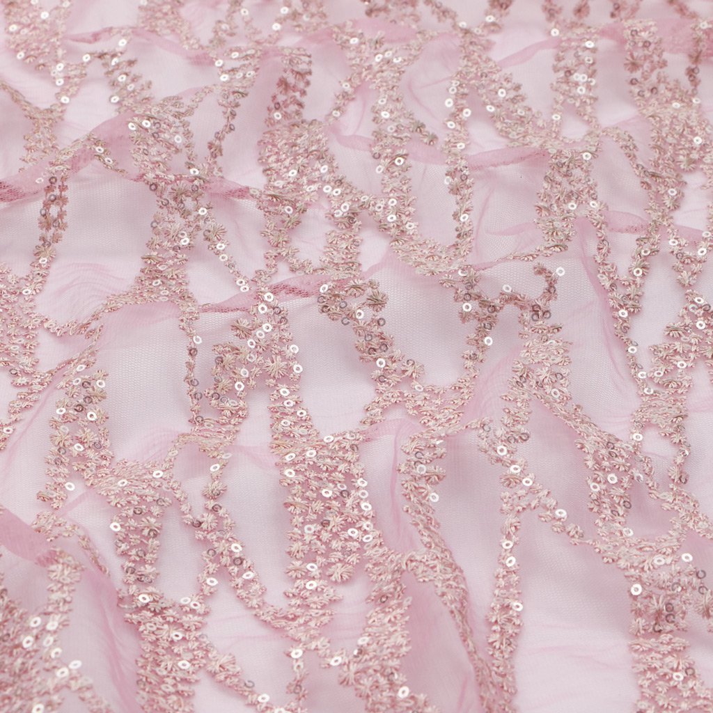 Embroidered Mesh Sequin Fabric