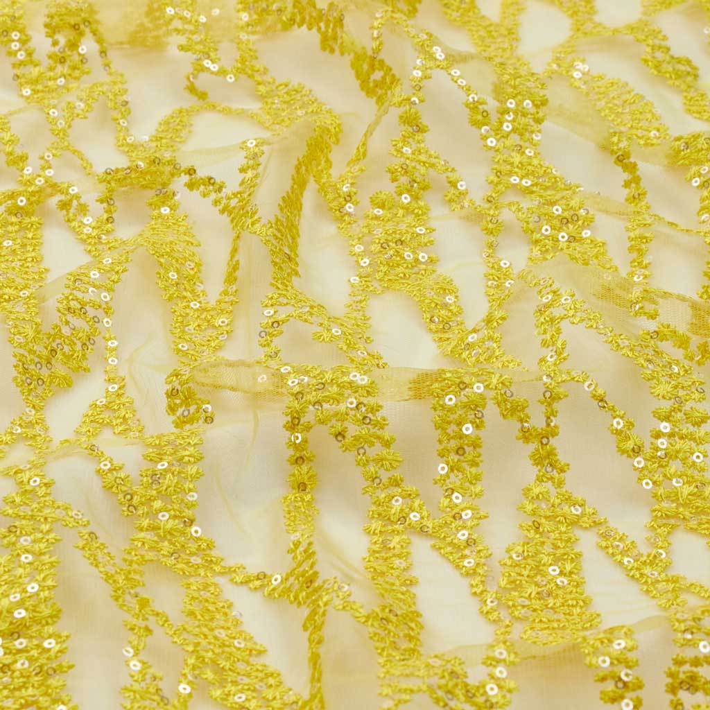 Embroidered Mesh Sequin Fabric