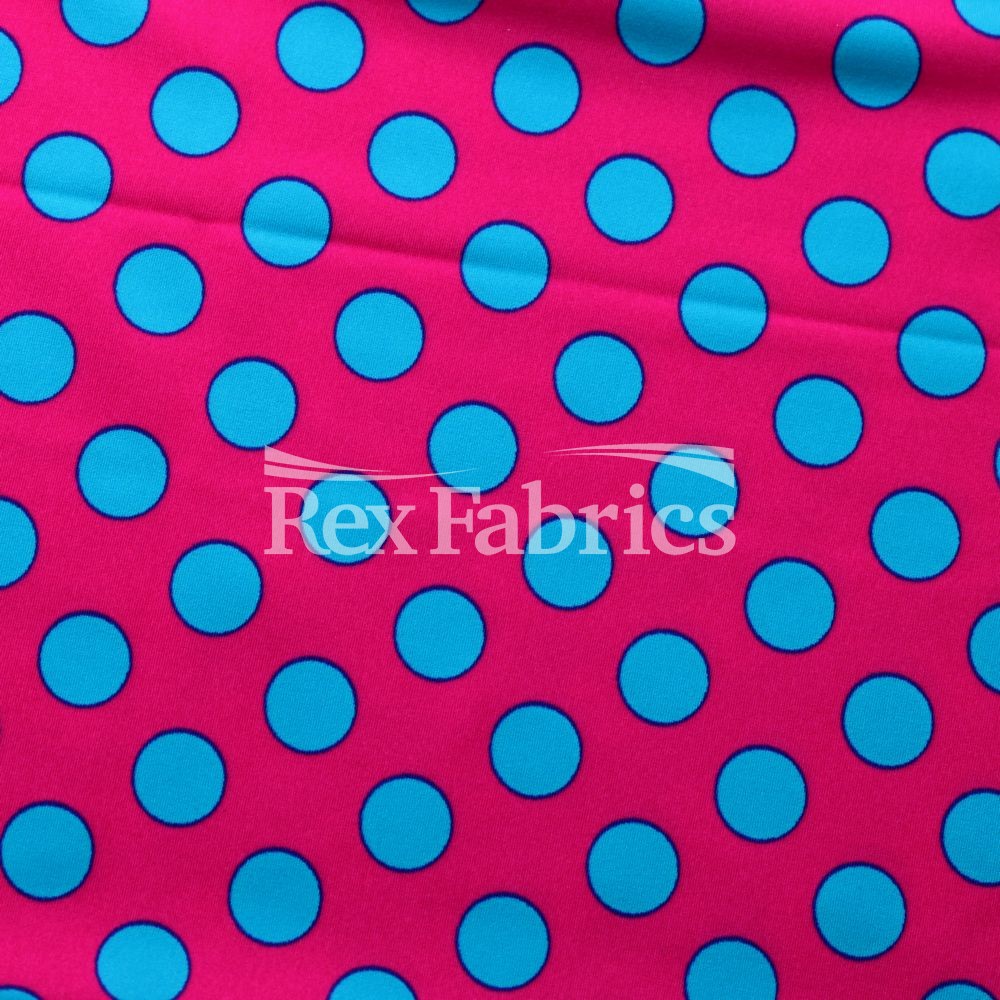 E-Z Dots Matte Nylon Spandex Fabric - Multicolor Polka Dots, 58/60" Width (1 Yard)