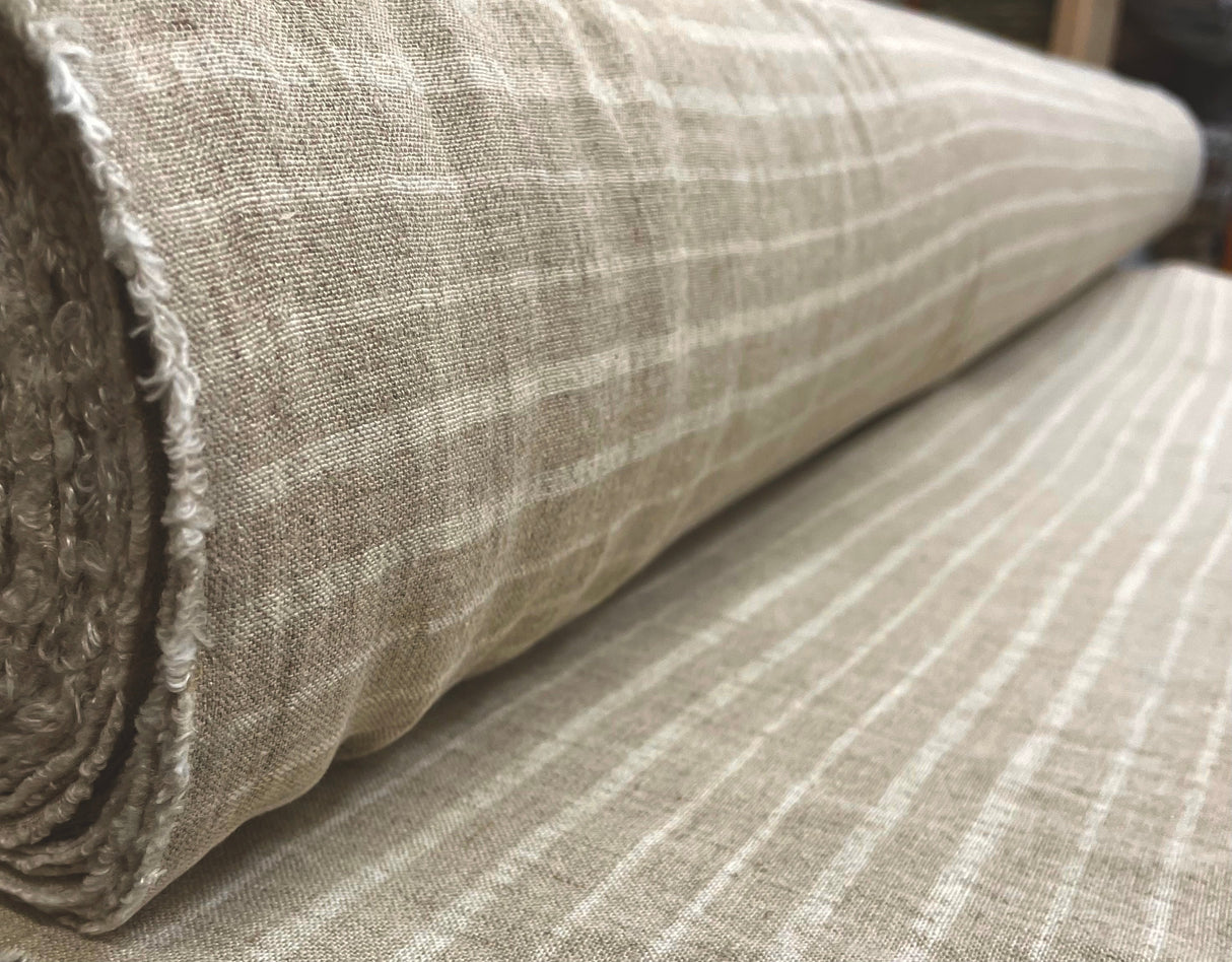 Linen Yarn-Dyed Stripe Fabric