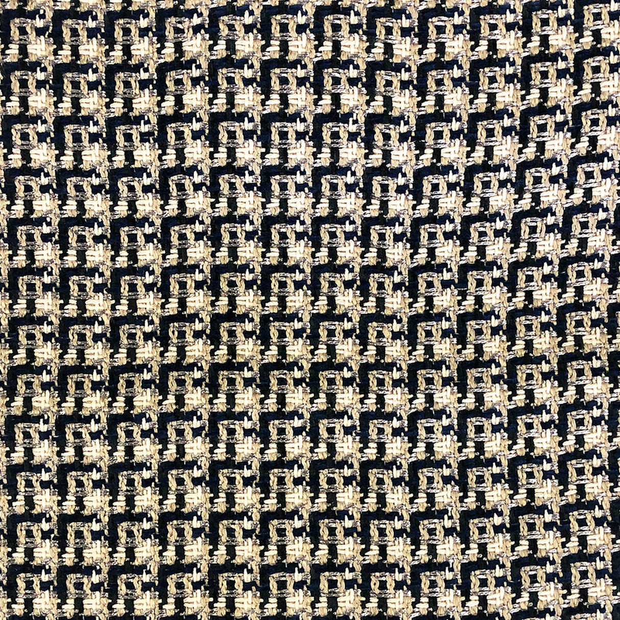 Galvan Chenille With Metallic Yarn Fabric - Multicolored Square Woven Pattern, 54" Width (1 Yard)