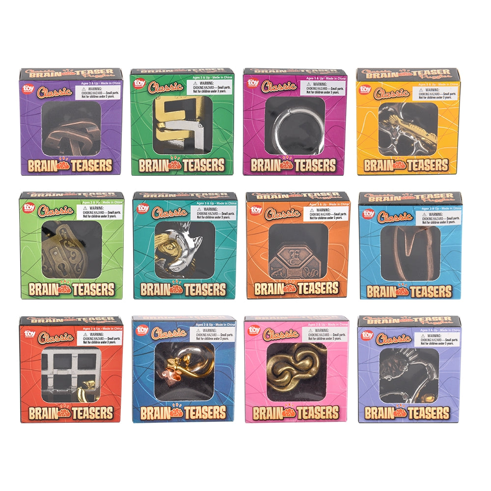Metal Brain Teaser Puzzles (24 PC Display)