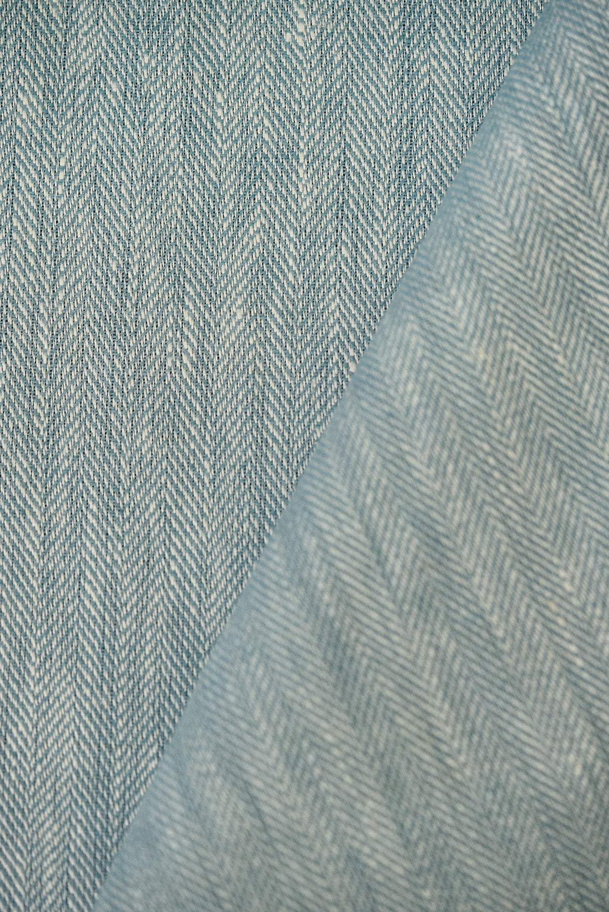 Linen Herringbone Yarn-Dyed Azure Fabric