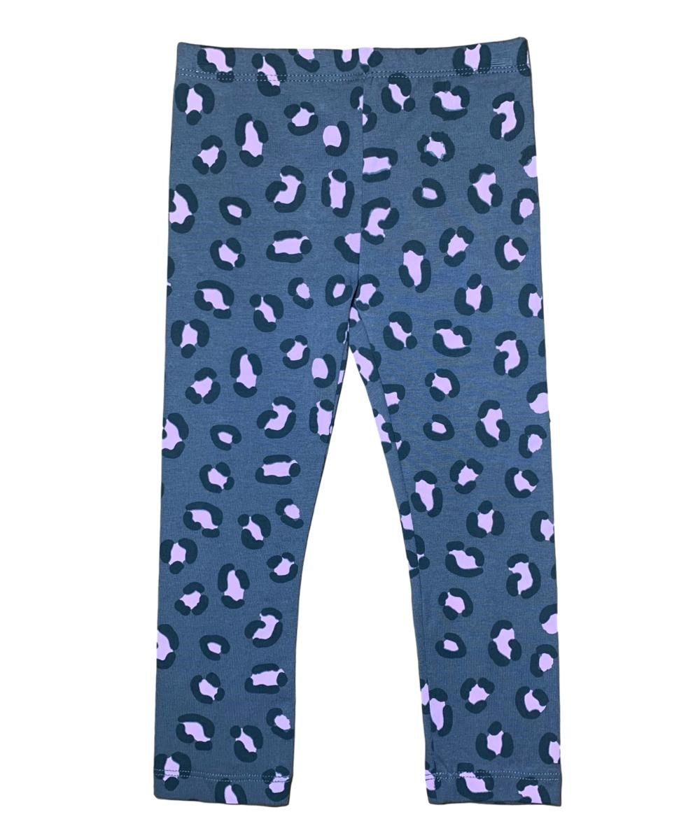 Unik Girl Cotton Print Legging Cotton Spandex Fabric - Leopard, Navy Hearts, Maroon Floral, Stretchy, Sizes 2-12 (1 Piece)