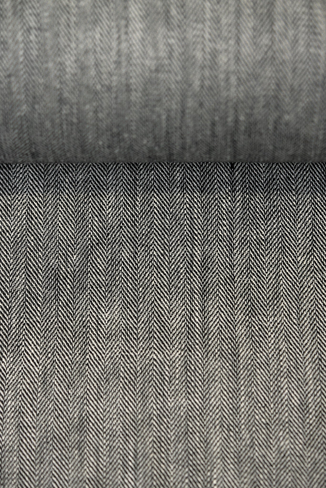 1 Yard Linen Novelty Herringbone Yarn Dyed Fabric Charcoal Color 54" Width