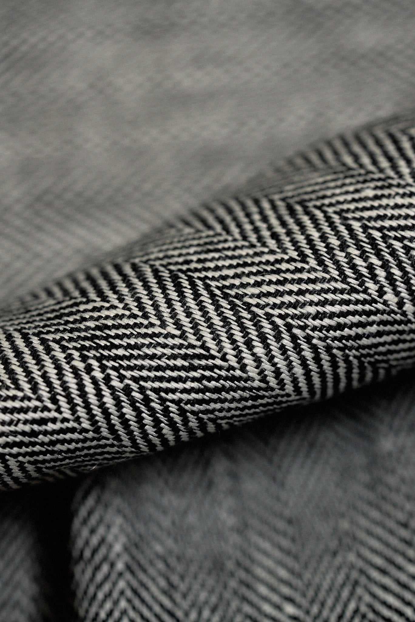 1 Yard Linen Novelty Herringbone Yarn Dyed Fabric Charcoal Color 54" Width