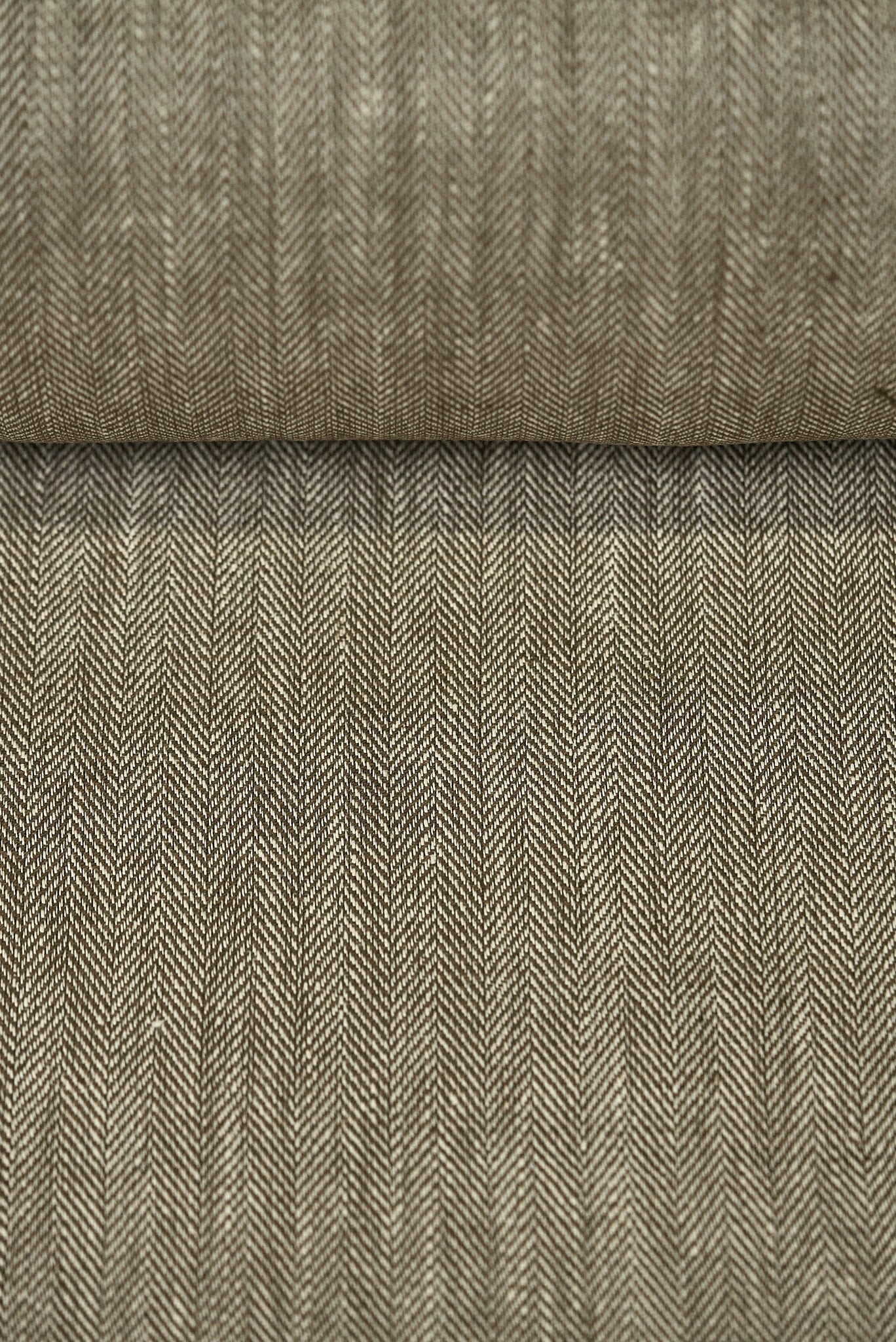 1 Yard Linen Novelty Herringbone Yarn Dyed Fabric Cocoa Color 54" Width