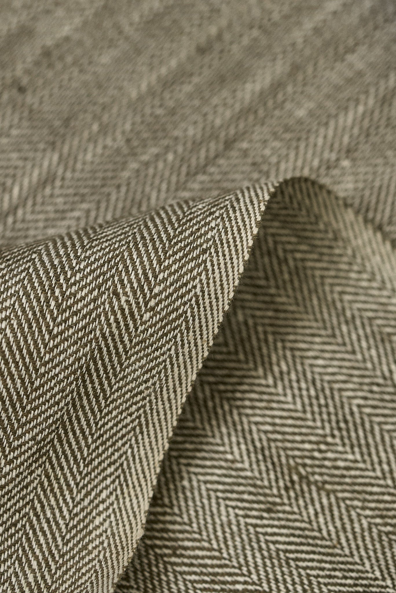 1 Yard Linen Novelty Herringbone Yarn Dyed Fabric Cocoa Color 54" Width