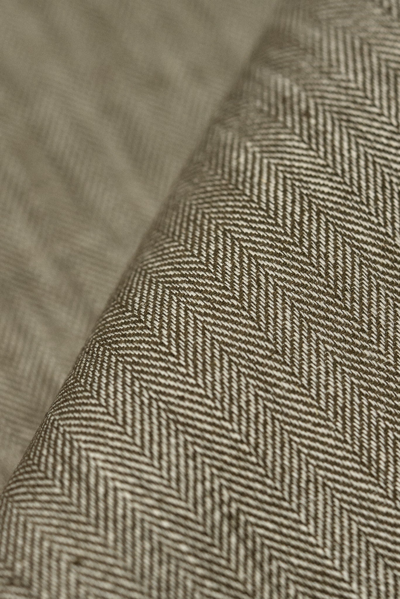 1 Yard Linen Novelty Herringbone Yarn Dyed Fabric Cocoa Color 54" Width