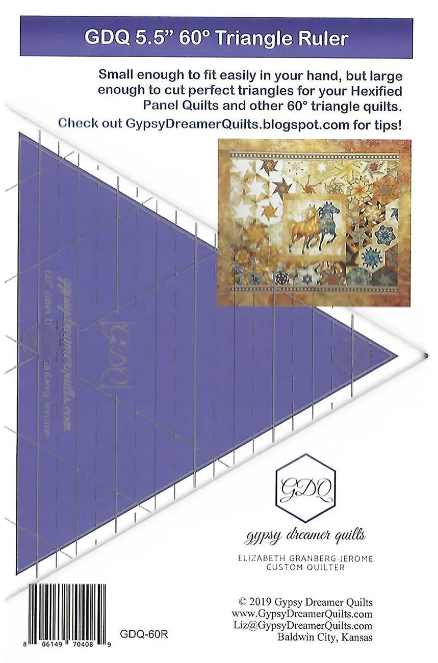 Plastic Quilting Triangle Ruler 5.5in 60 Degree