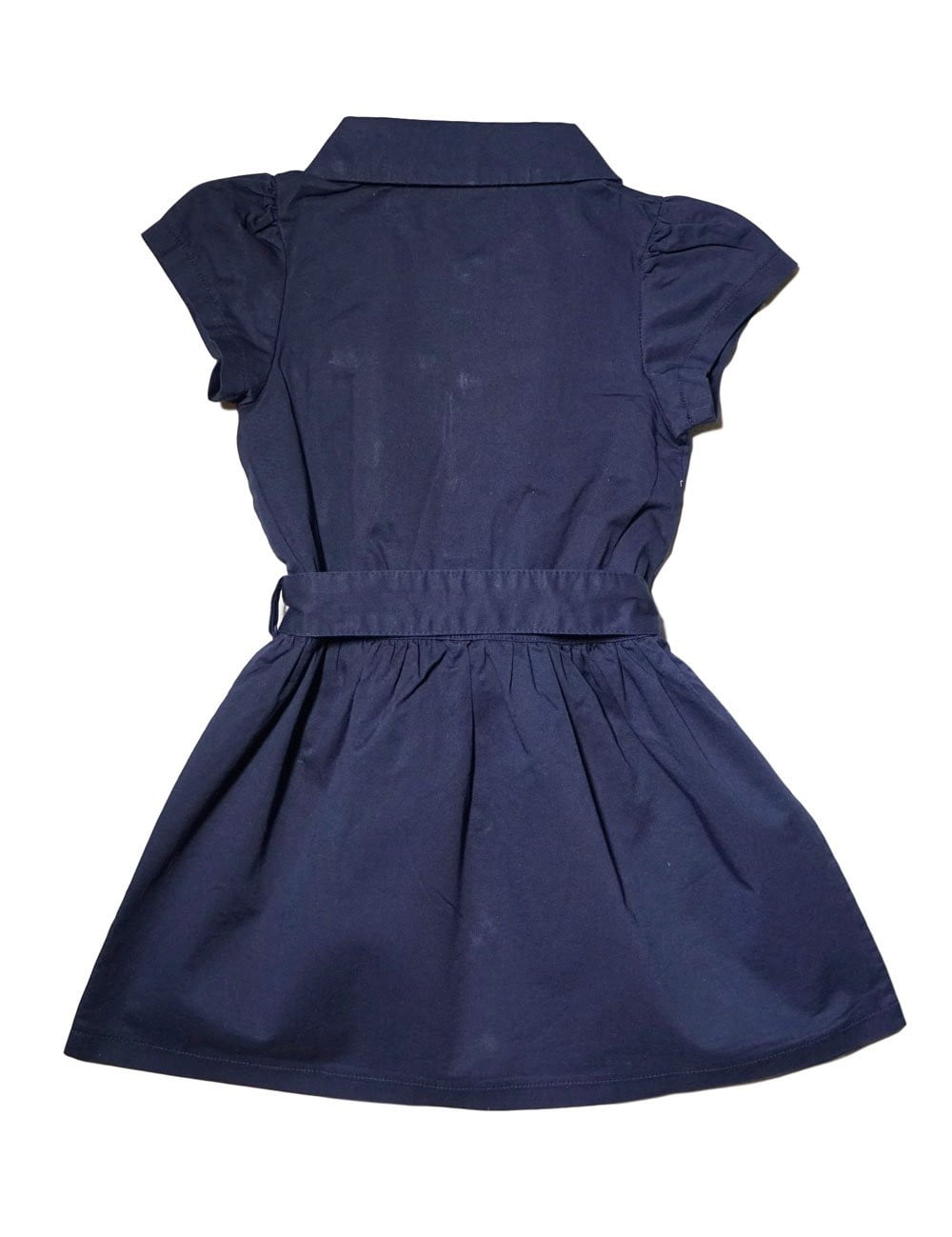 Girl Safari Uniform Dress - Girls Uniform Dress, Navy/Khaki, Button Closure, Removable Belt, Sizes 4-12