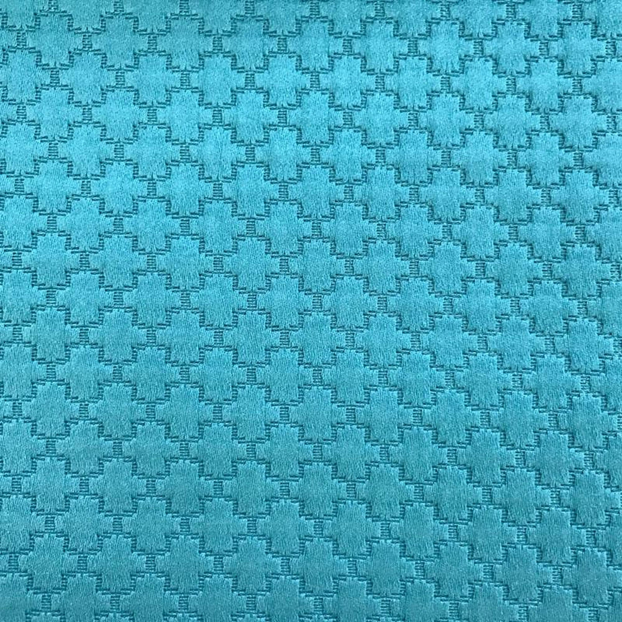 Geo Fabric Cotton Polyester Fabric - Embossed Geometric Design, Beige, 58" Width (1 Yard)