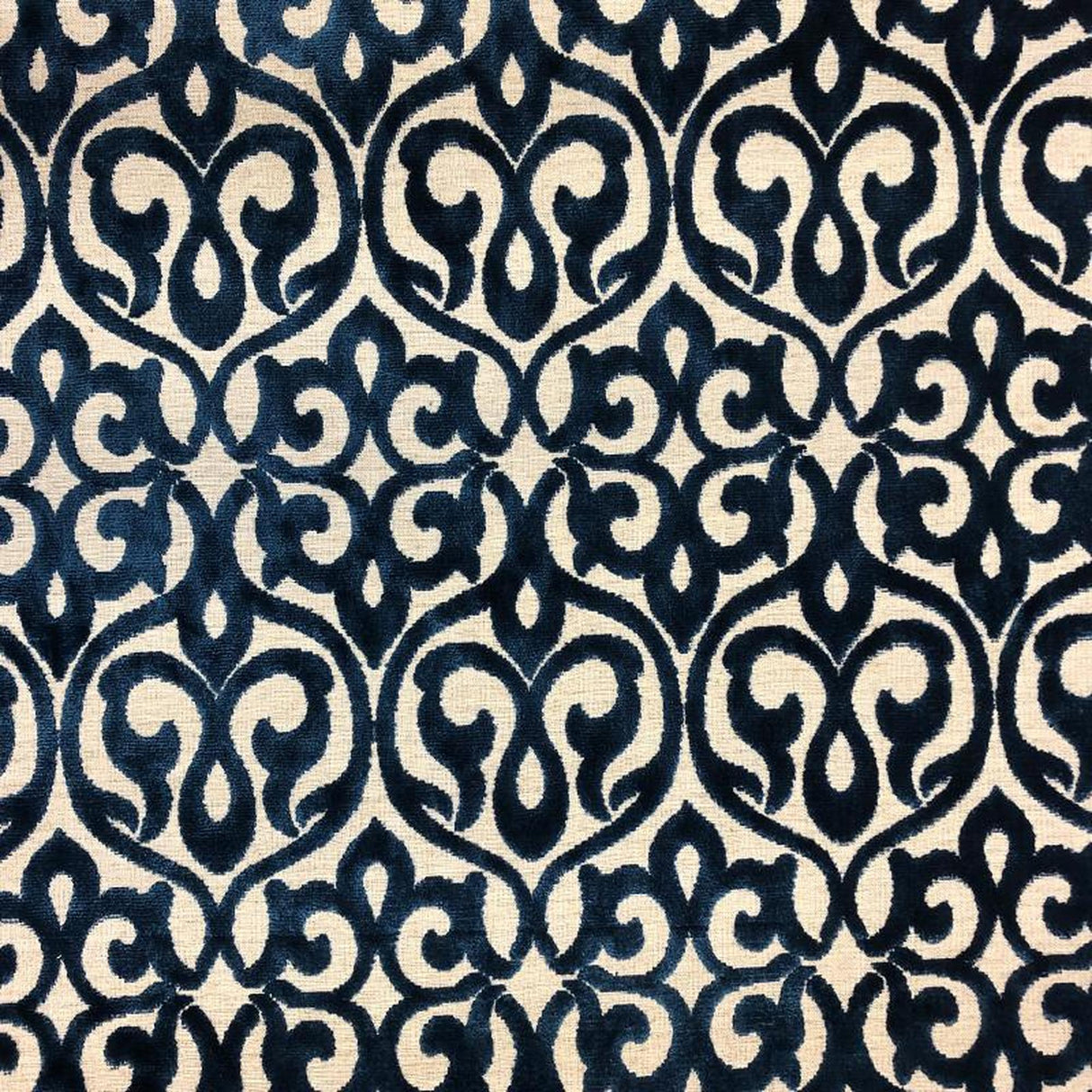 Georgia Damask Cut Velvet Fabric - Beige, Mimosa, Turquoise, Royal, Gray, 56" Width (1 Yard)