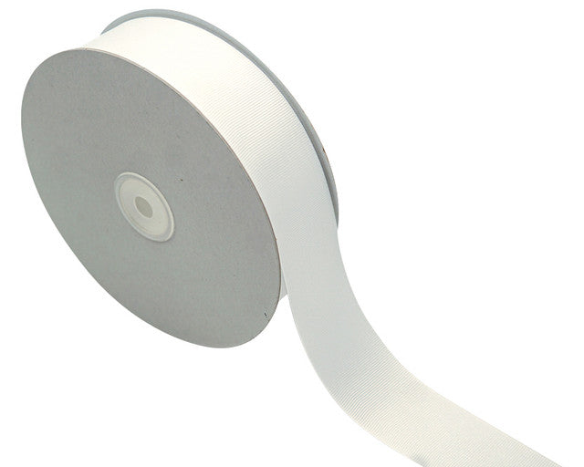 1 1/2"x 50 yards White Polyester Grosgrain Gift Ribbon