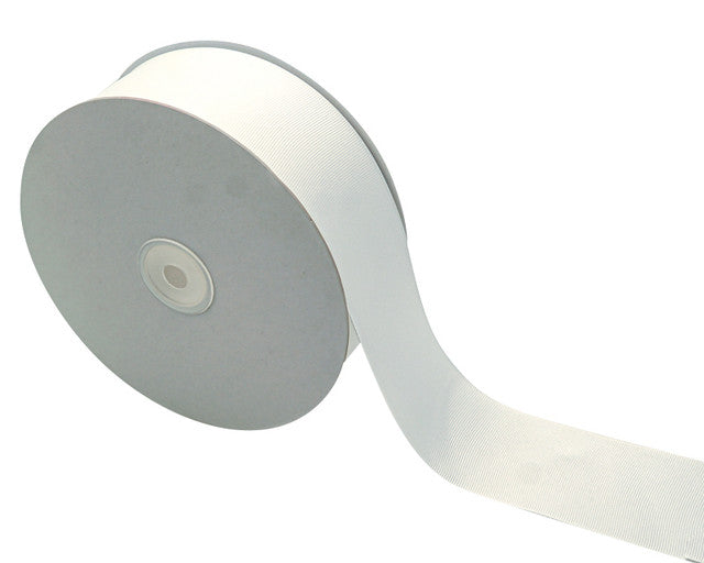 2"x 50 yards White Polyester Grosgrain Gift Ribbon