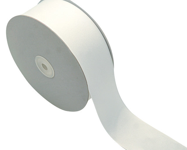 2"x 50 yards White Polyester Grosgrain Gift Ribbon