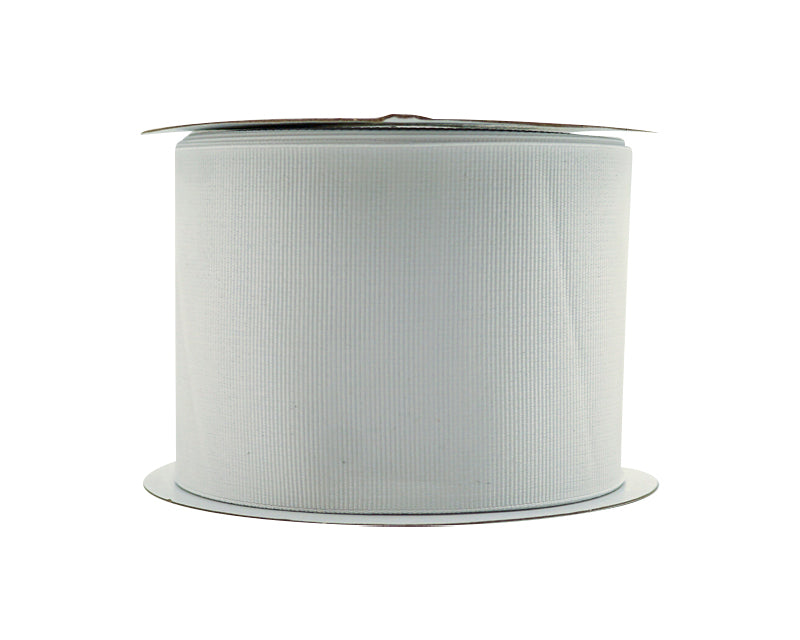 3"x 50 yards White Polyester Grosgrain Gift Ribbon