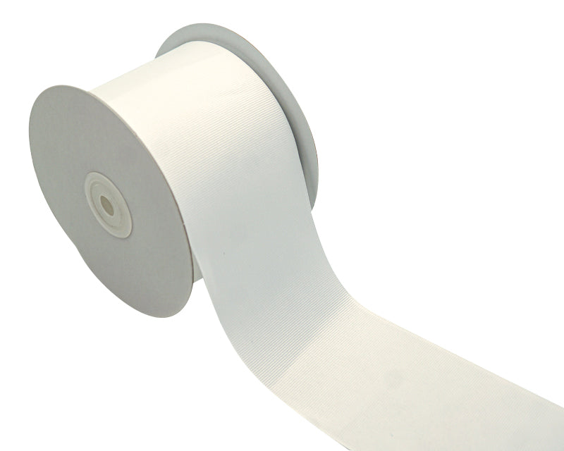 3"x 50 yards White Polyester Grosgrain Gift Ribbon
