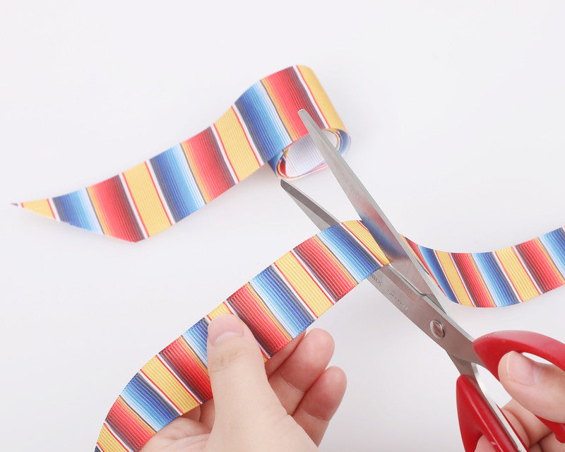 7/8" x 50 Yard Mexican Serape Folklorico Grosgrain Gift Ribbon - 1 Roll