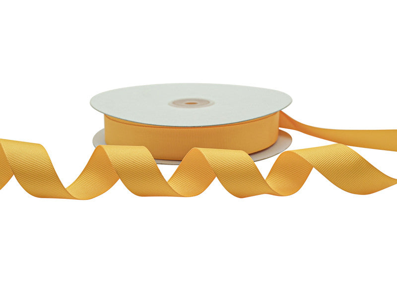 7/8"x 50 yards Gold Yellow Polyester Grosgrain Gift Ribbon - Pack of 10