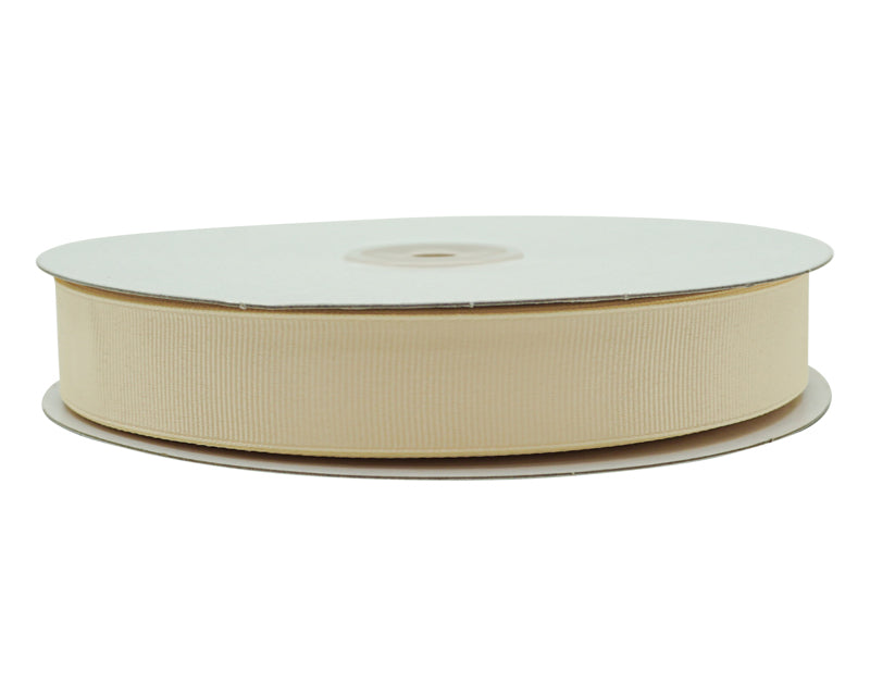7/8"x 50 yards Ivory Polyester Grosgrain Gift Ribbon