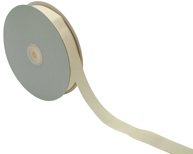 7/8"x 50 yards Ivory Polyester Grosgrain Gift Ribbon