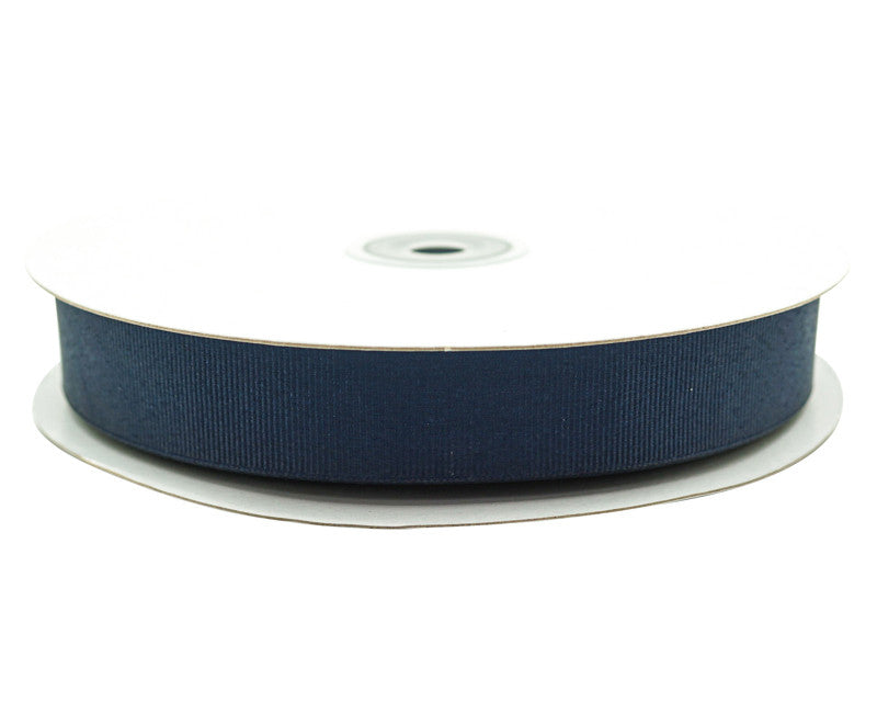 7/8"x 50 yards Navy Blue Polyester Grosgrain Gift Ribbon - Pack of 10