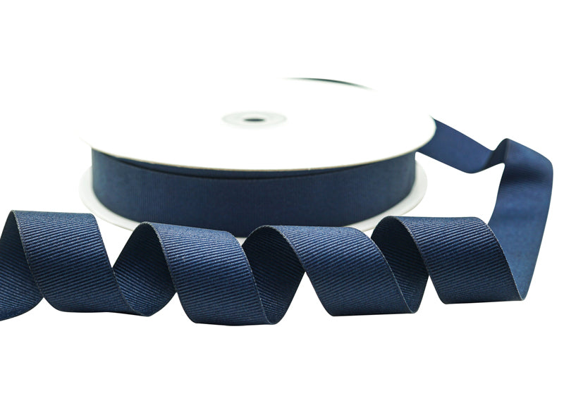 7/8"x 50 yards Navy Blue Polyester Grosgrain Gift Ribbon