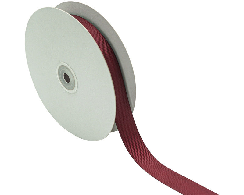 7/8"x 50 yards Wine Polyester Grosgrain Gift Ribbon - Pack of 10