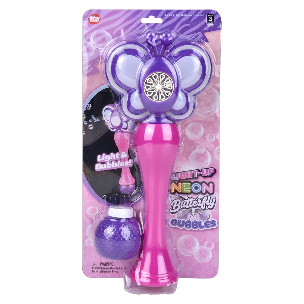 Light-Up Neon Butterfly Bubble Wand (1 PC)