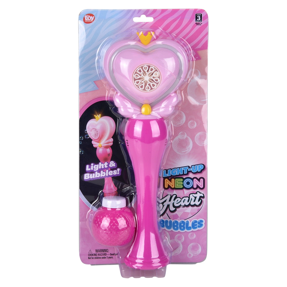 Light-Up Neon Heart Bubble Wand