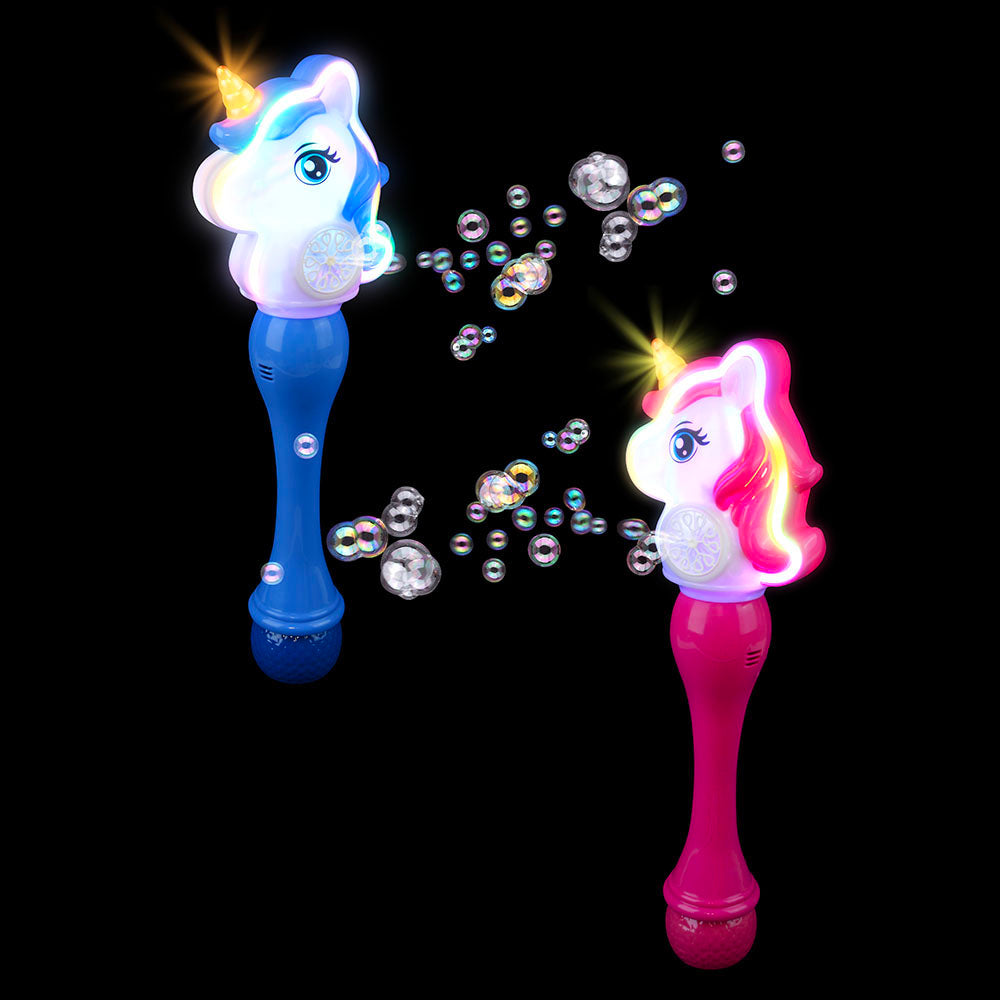 Light-Up Neon Unicorn Bubble Wand (1 PC)