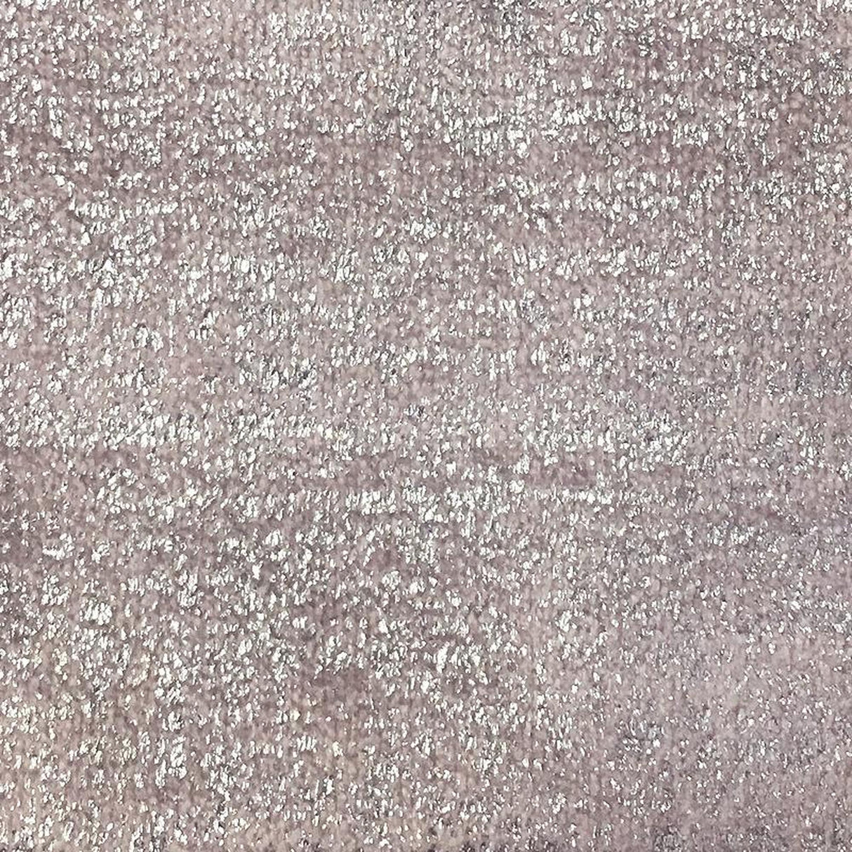 Glen Solid Metallic Velvet Fabric - White Solid Foil Print, 55" Width (1 Yard)