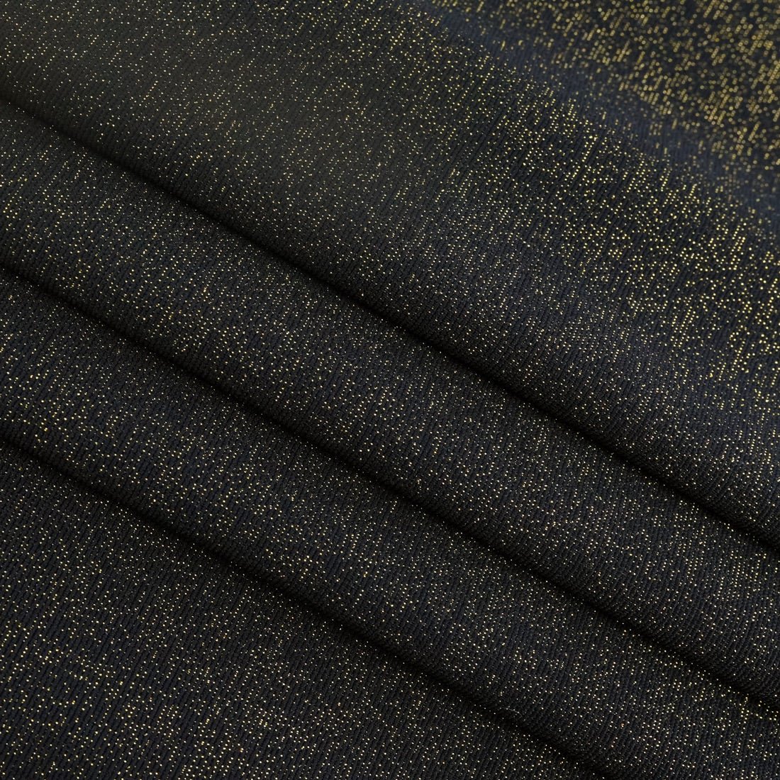 Glimmer Nylon Spandex Lurex Fabric - Black/Gold, 58" Width (1 Yard)