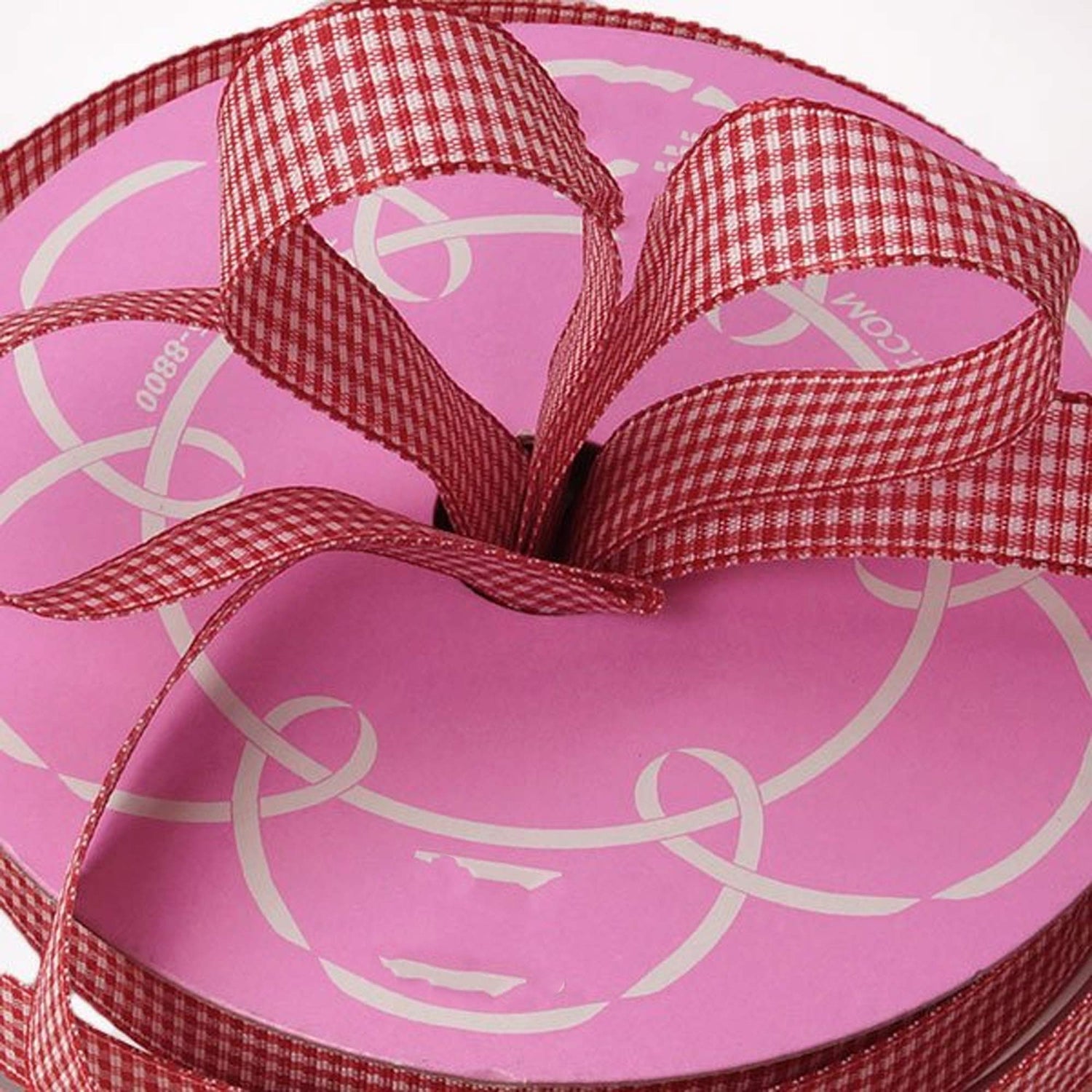 Wendy Gingham Wired Ribbon 5/8 '' X 25 yd Red Color 1 / roll